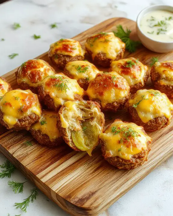 savory pickle cheeseburger snacks