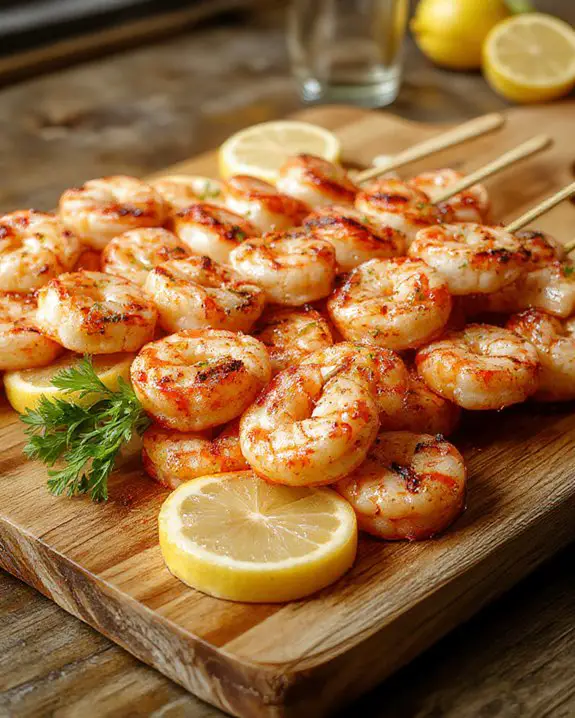 shrimp skewers with garlic