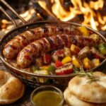 sizzling sausage with peppers