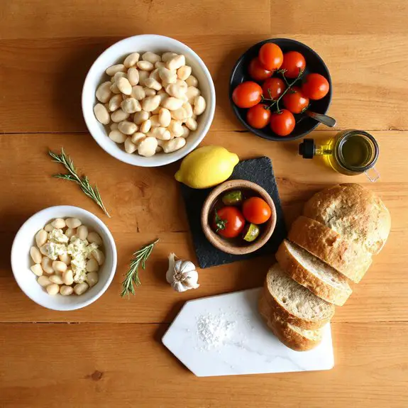 smashed cannellini bean tartine