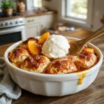 sweet baked peach dessert