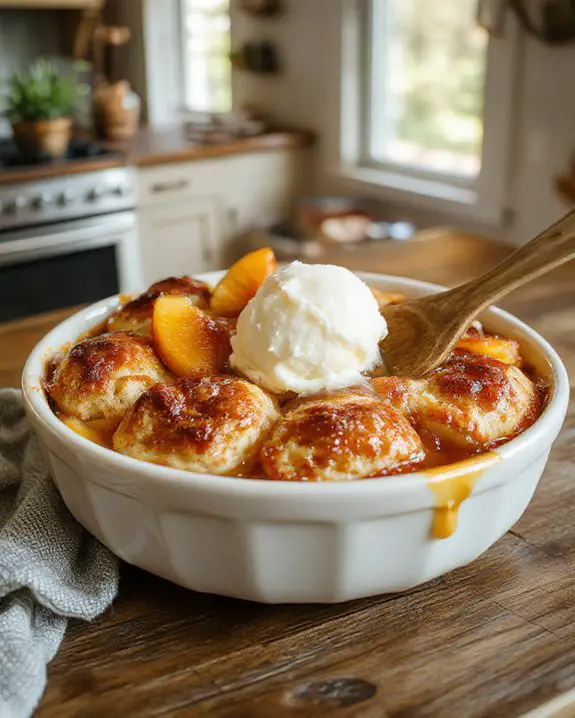 sweet baked peach dessert