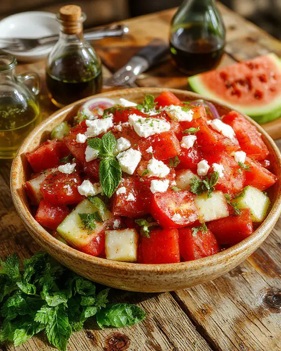 tomato watermelon feta salad