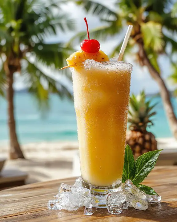 tropical coconut pineapple cocktail