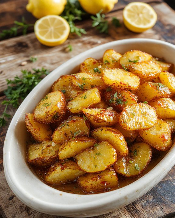 zesty roasted greek potatoes