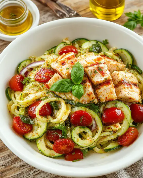zucchini noodles with pesto