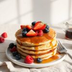 berry pancakes with syrup