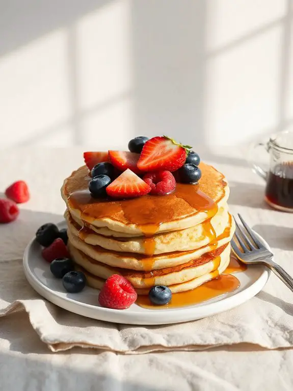 berry pancakes with syrup