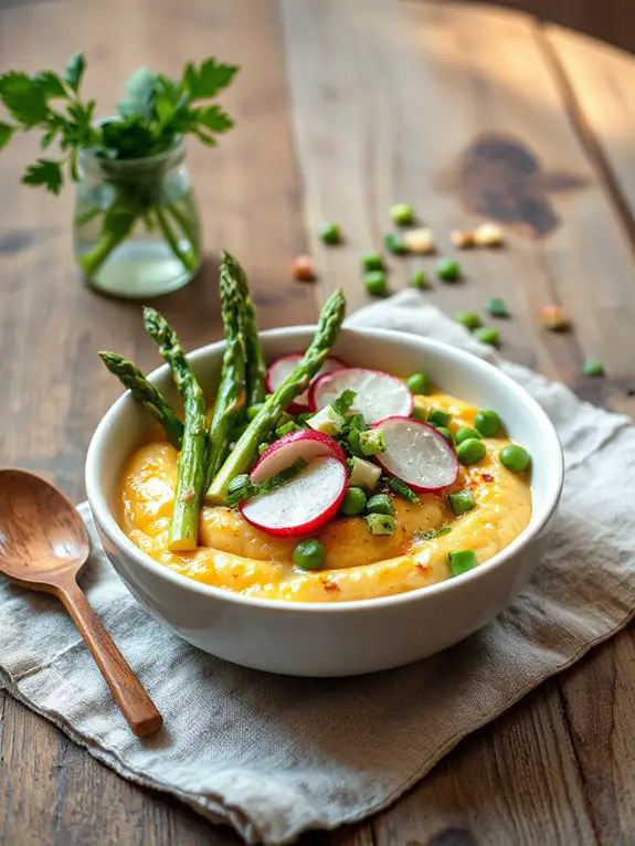 creamy vegetable filled grits