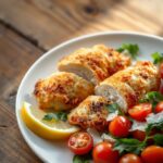 crispy chicken with salad