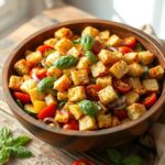 fresh bread vegetable salad