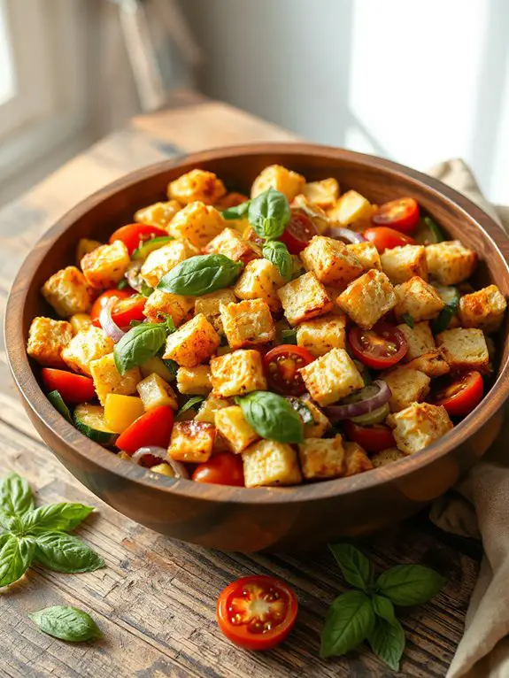 fresh bread vegetable salad