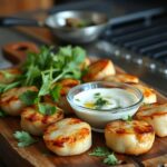 scallops with arugula aioli