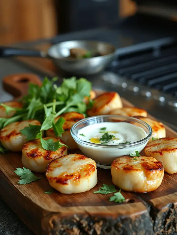 scallops with arugula aioli