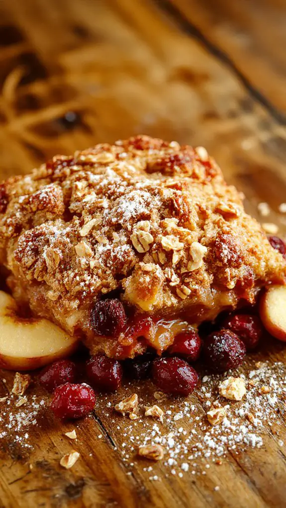 autumn spiced fruit crumble