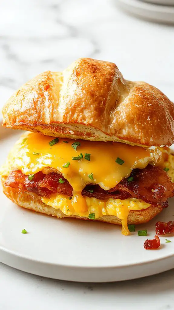 buttery croissant breakfast sandwiches