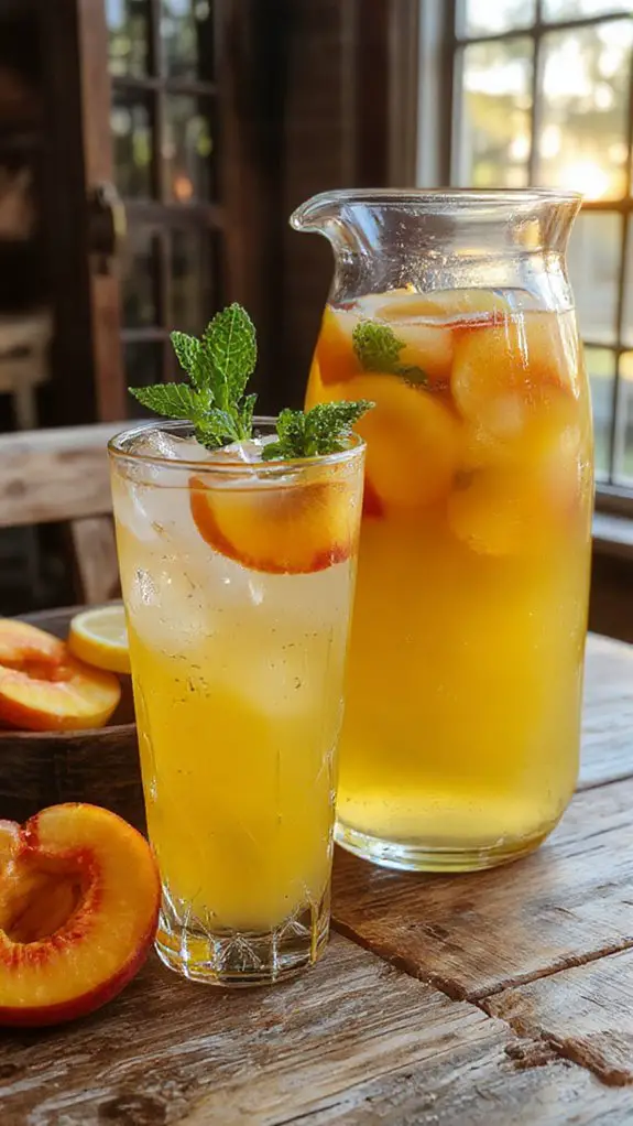 chilled peach lemon drink