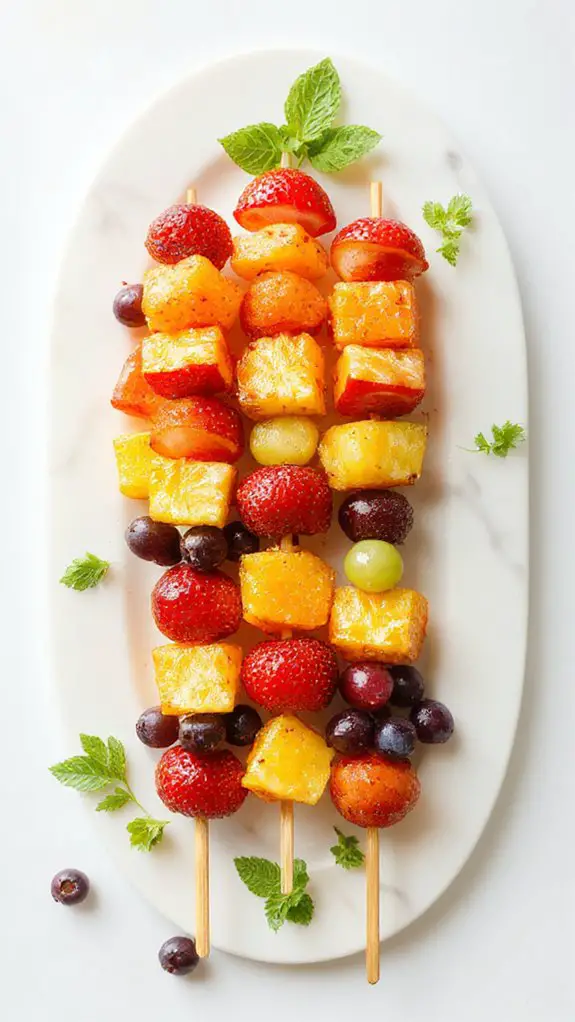 colorful nutritious fruit kabobs