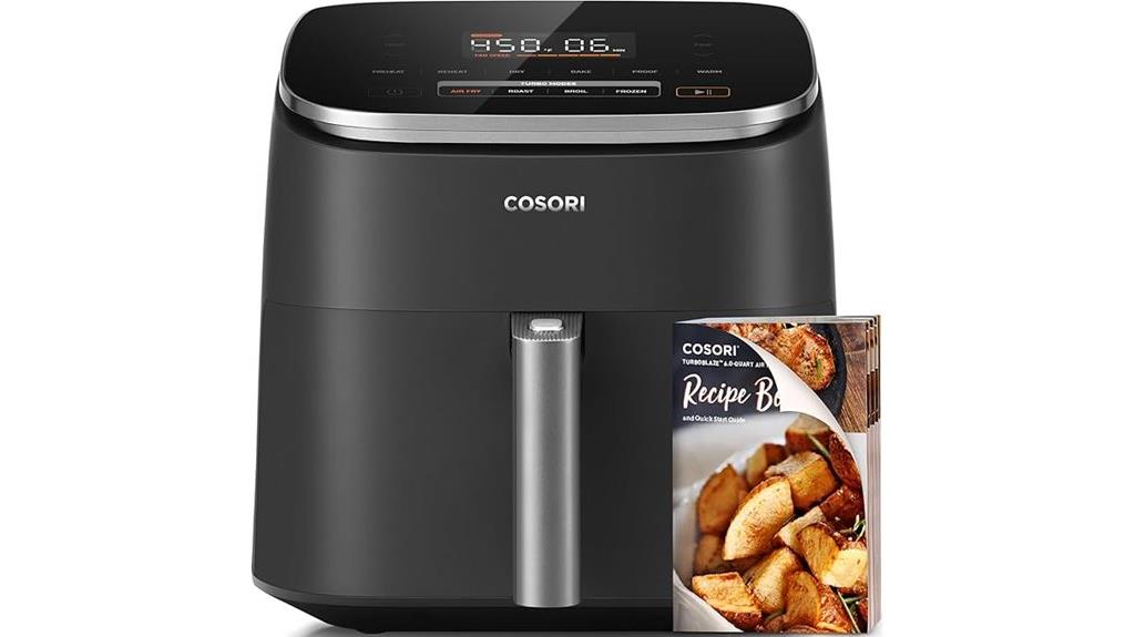 compact grey air fryer