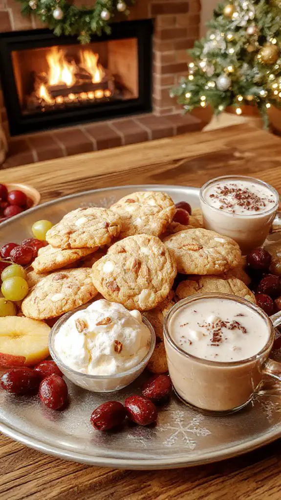 cranberry cookies and beverages