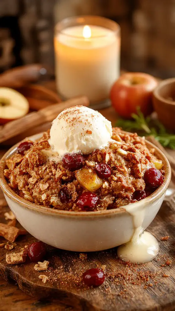 crumble paired with ice cream