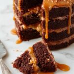 decadent chocolate caramel cake