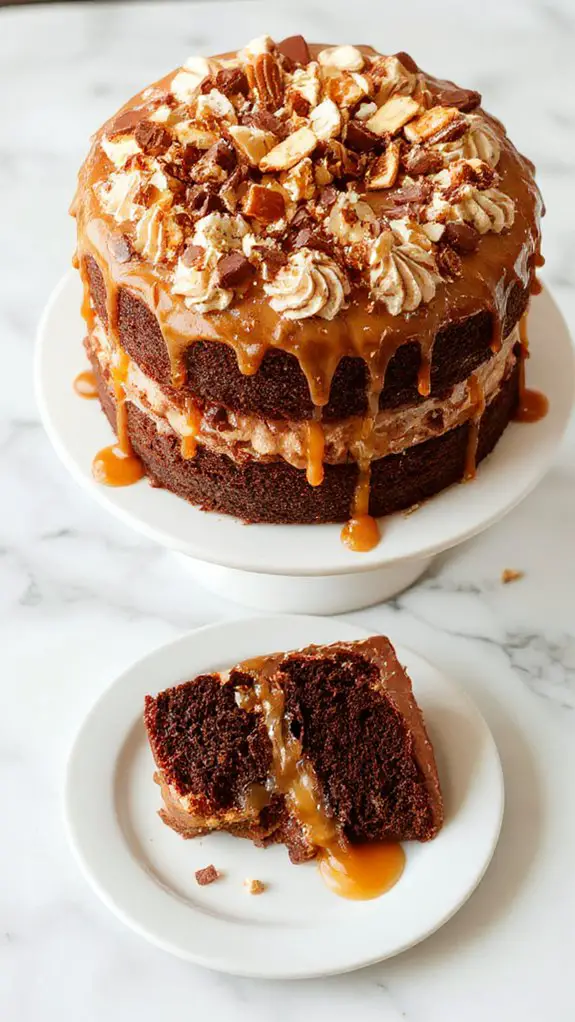 Chocolate Caramel Toffee Crunch Cake
