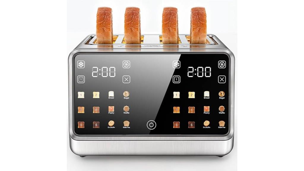 dual digital touchscreen toaster