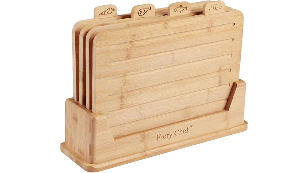 four bamboo cutting boards