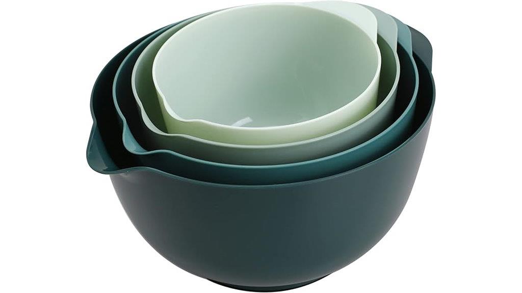 green ombre mixing bowls