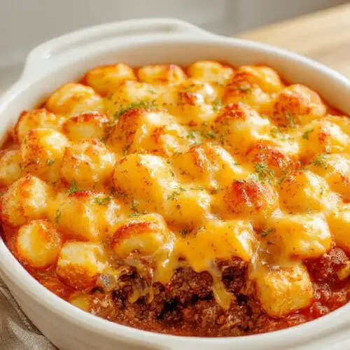 Cheesy Tater Tot Meatloaf Casserole Recipe