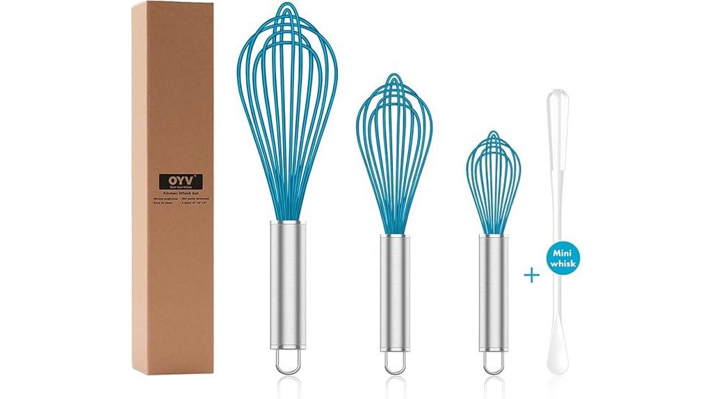 heat resistant silicone cooking whisks