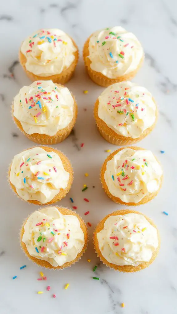 homemade confetti sprinkle cupcakes