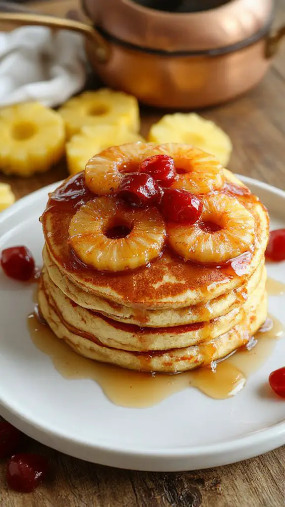 indulgent caramelized pineapple pancakes
