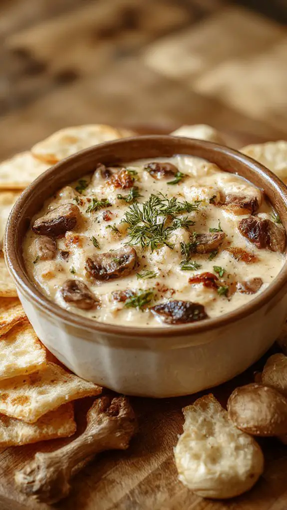 irresistible creamy mushroom dip