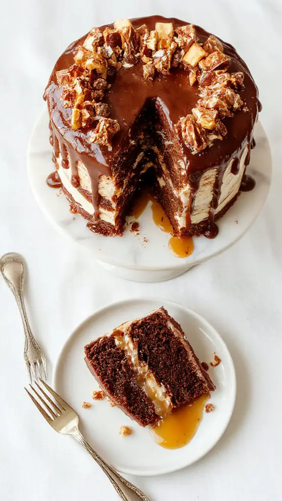 Chocolate Caramel Toffee Crunch Cake Recipe