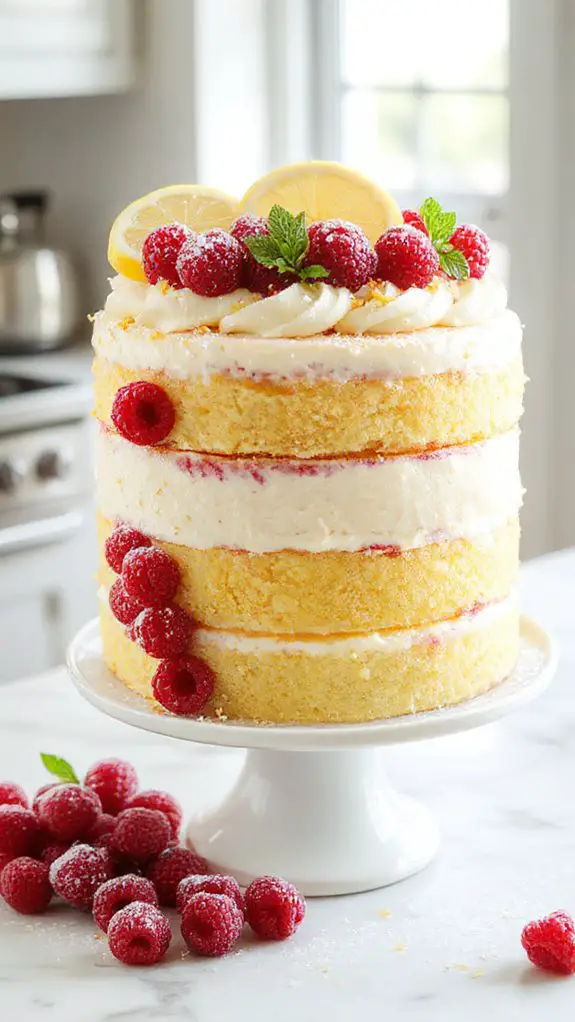 lemon raspberry layer cake