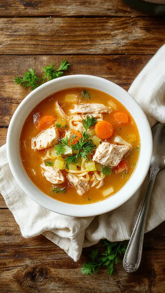 perfectly seasoned chicken noodle