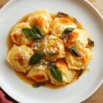 pumpkin filled ravioli with sage
