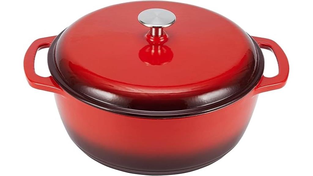 red cast iron dutch oven