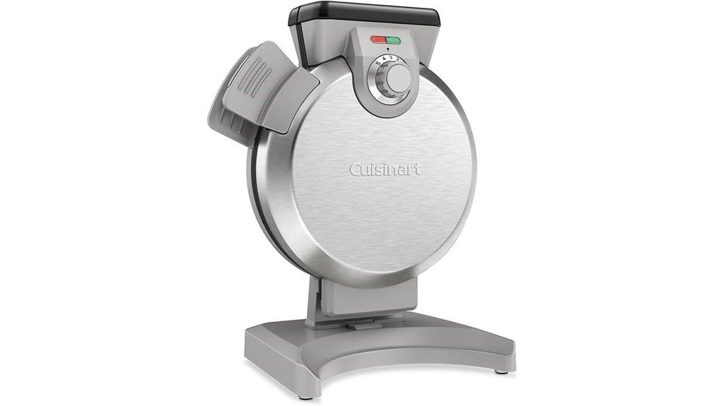 silver vertical belgian waffle maker