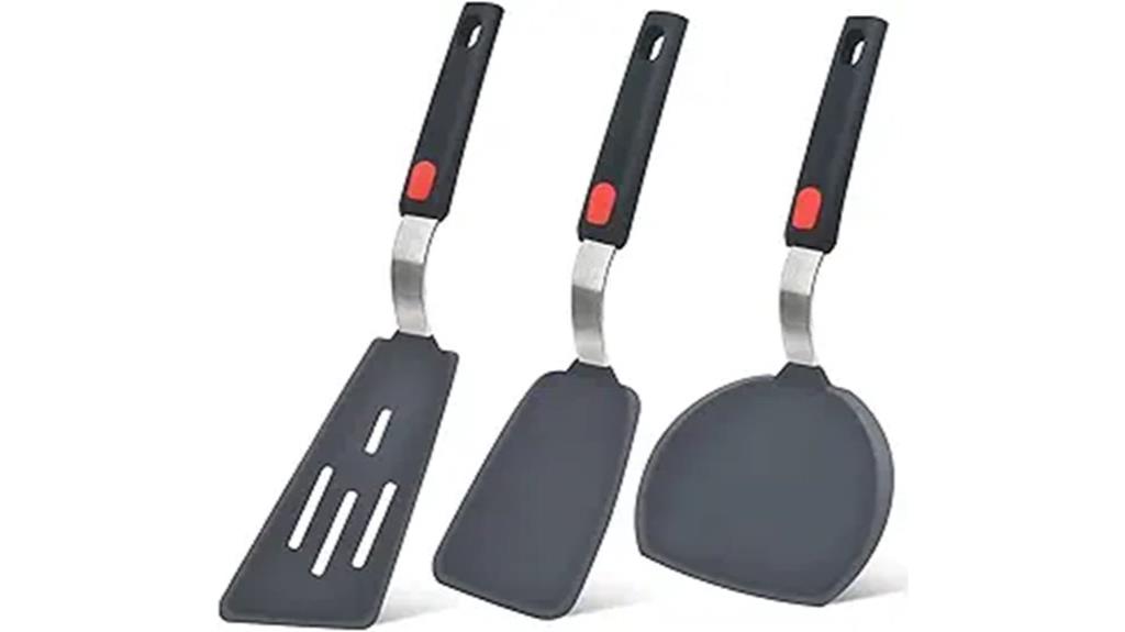 three piece silicone spatula