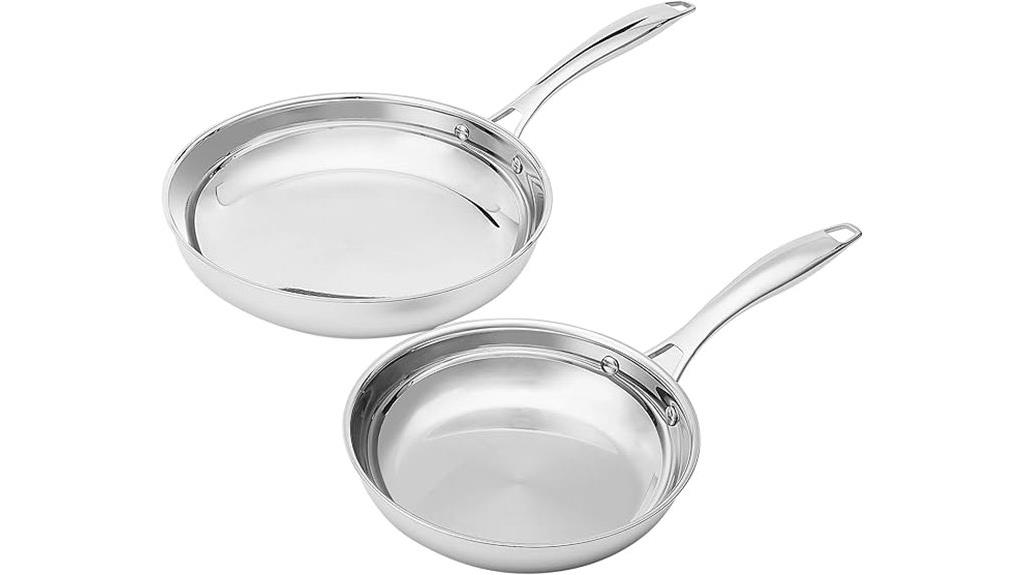 two nonstick cooking pans