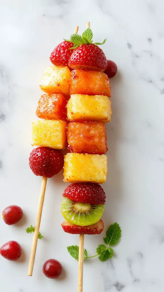vibrant seasonal fruit kabobs