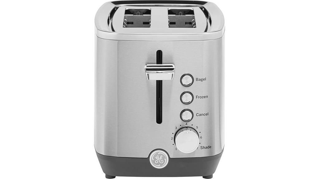 wide slot stainless toaster