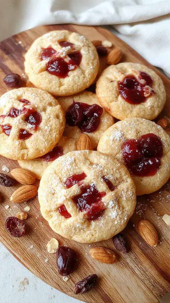 buttery cherry almond cookies