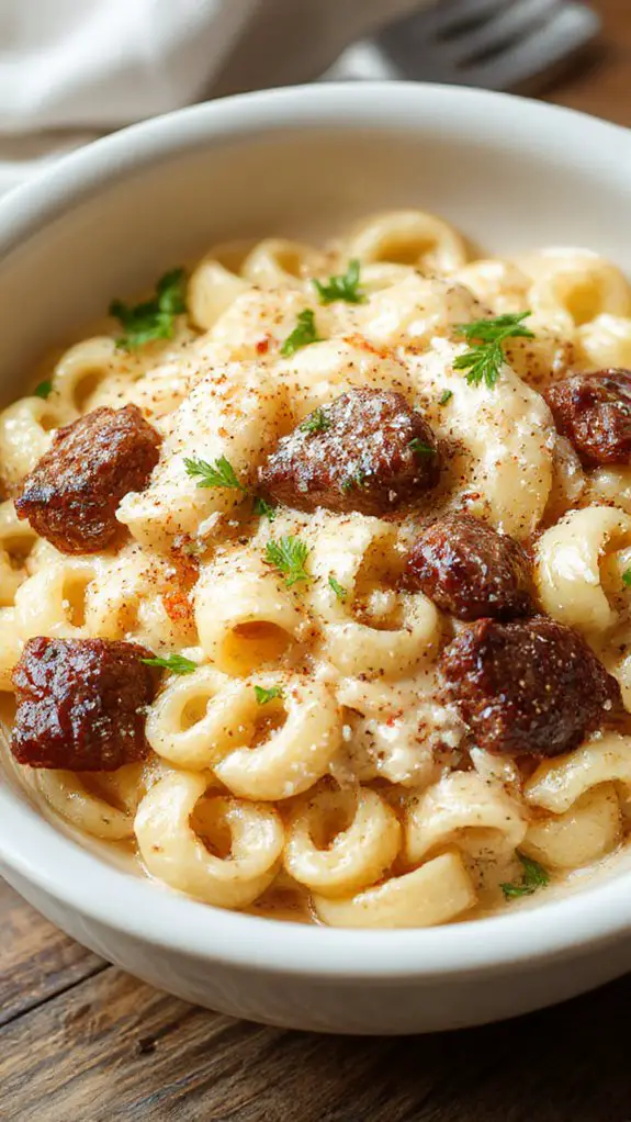 creamy beef pasta dish