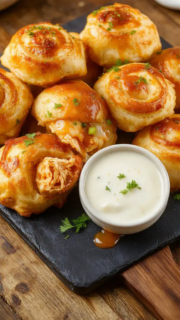 creamy buffalo chicken rolls