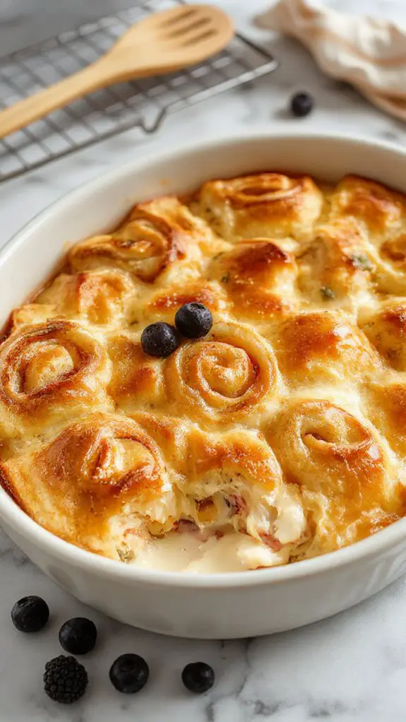 creamy cheesecake crescent casserole