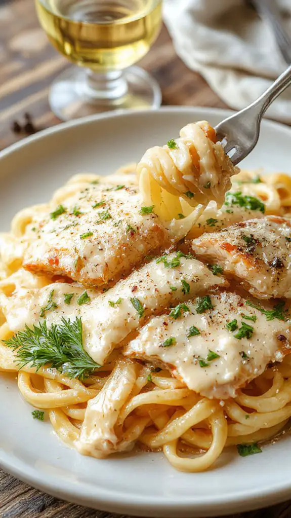 creamy chicken fettuccine